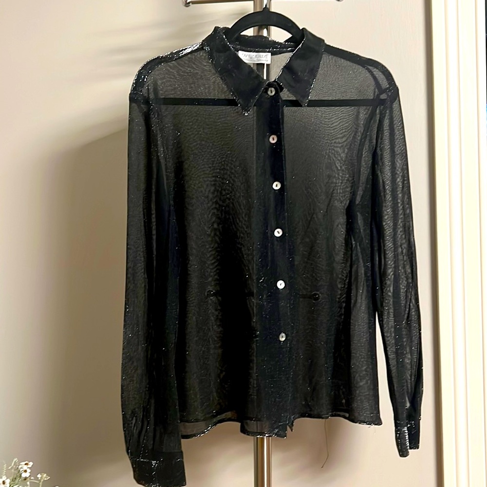 Sheer button down women’s top